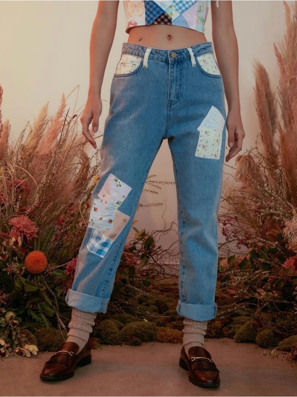 Dolls Kill x Holly Hobbie ‘Dose of Happy’ Patchwork Denim Jeans